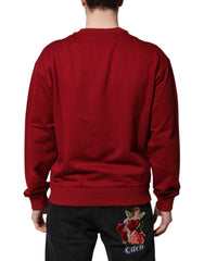 Dolce & Gabbana Red Embossed Logo Cotton Crew Neck Sweater -   -  Dolce & Gabbana.