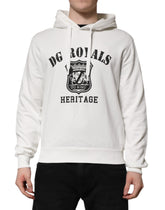 Dolce & Gabbana White Cotton DG ROYAL Print Hooded Sweater -   -  Dolce & Gabbana.