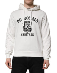 Dolce & Gabbana White Cotton DG ROYAL Print Hooded Sweater -   -  Dolce & Gabbana.