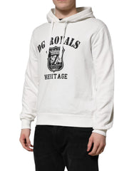 Dolce & Gabbana White Cotton DG ROYAL Print Hooded Sweater -   -  Dolce & Gabbana.