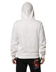 Dolce & Gabbana White Cotton DG ROYAL Print Hooded Sweater -   -  Dolce & Gabbana.