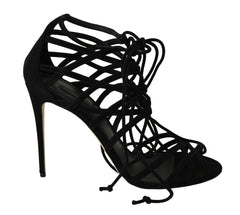 Dolce & Gabbana Black Suede Strap Stilettos Sandals -   -  Dolce & Gabbana.