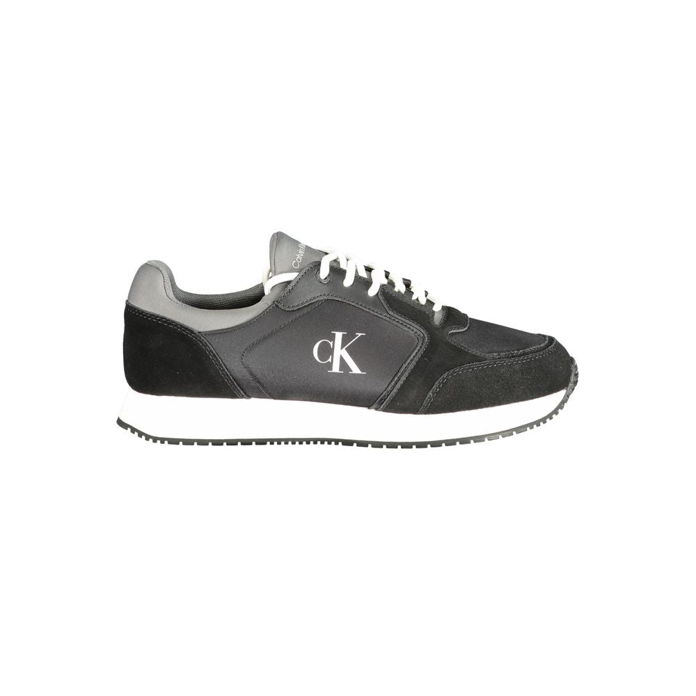 Calvin Klein Black Leather Men Sneaker -   -  Calvin Klein.