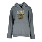 Cavalli Class Sleek Gray Fleece Hooded Sweatshirt -   -  Cavalli Class.