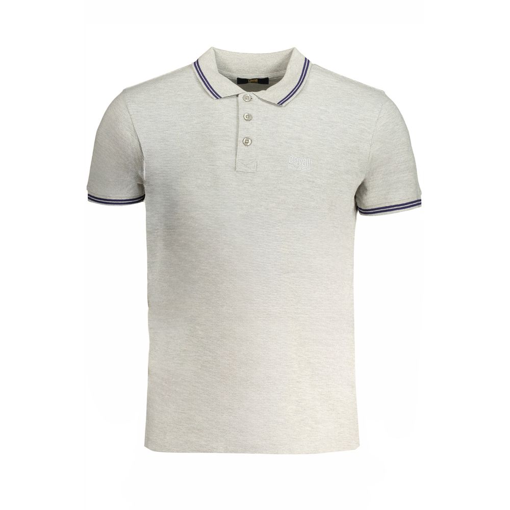 Cavalli Class Brown Cotton Men Polo Shirt -   -  Cavalli Class.