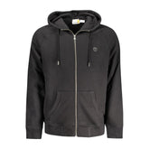 Timberland Black Cotton Mens Sweater with Central Pockets and Zip -   -  Timberland.