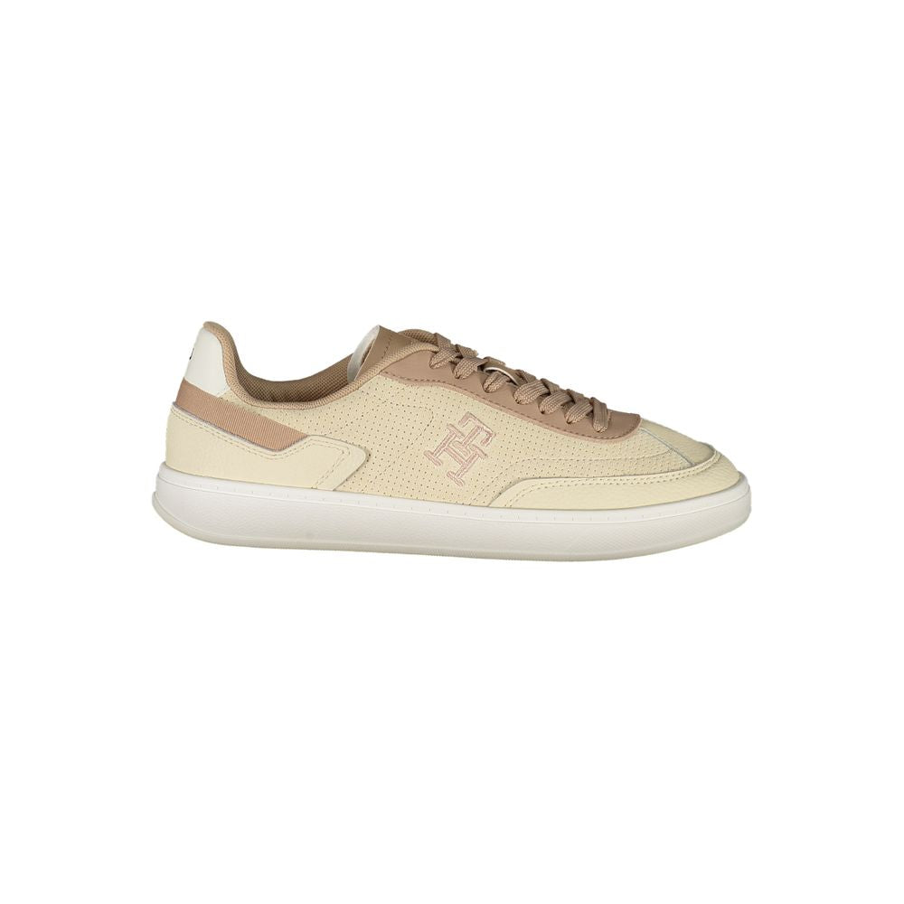Tommy Hilfiger Beige Leather Women Sneaker -   -  Tommy Hilfiger.