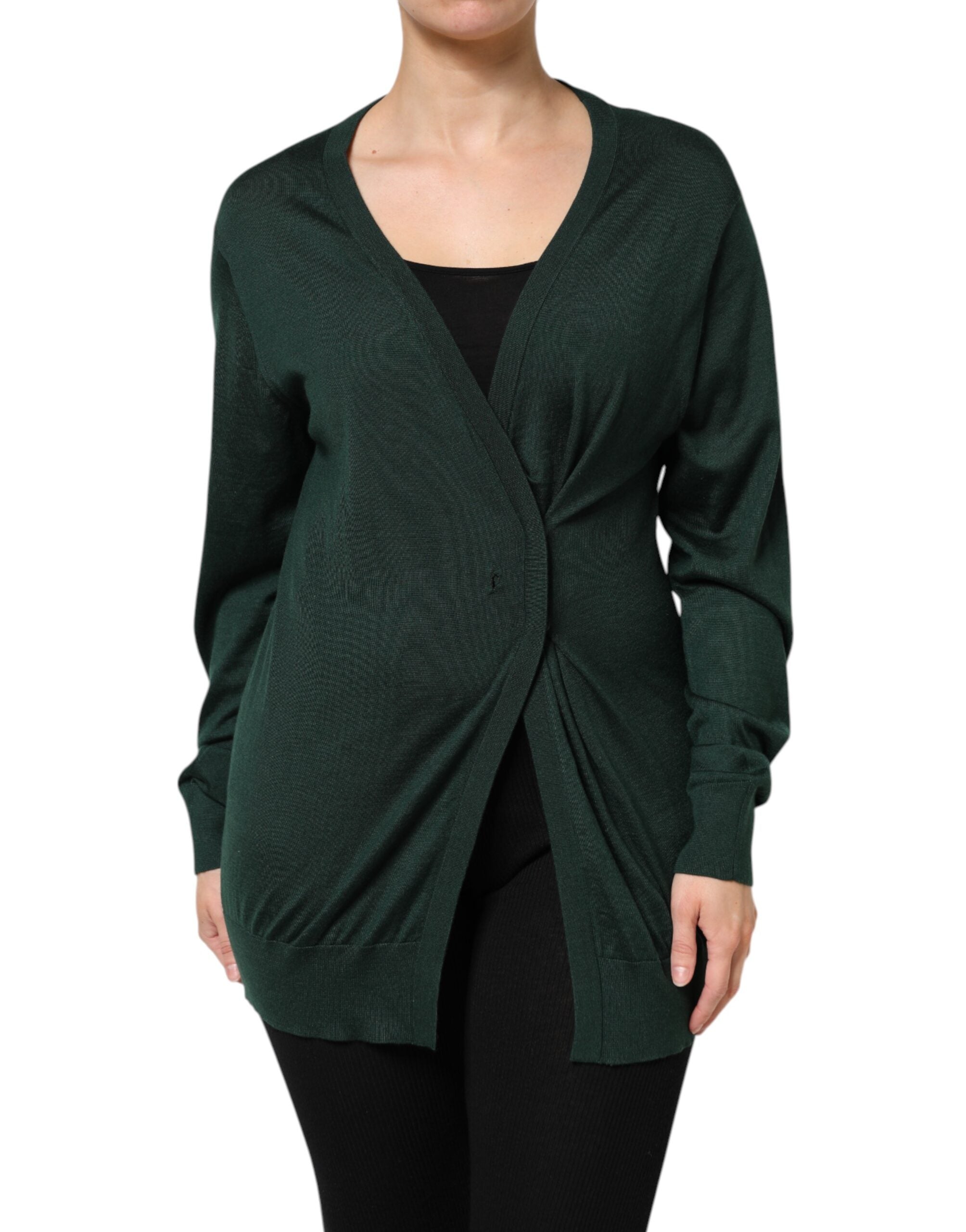 Dolce & Gabbana Dark Green Cashmere Silk Cardigan Sweater -   -  Dolce & Gabbana. Dolce & Gabbana Dark Green Cashmere Silk Cardigan Sweater -   -  Dolce & Gabbana.