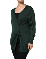 Dolce & Gabbana Dark Green Cashmere Silk Cardigan Sweater -   -  Dolce & Gabbana.