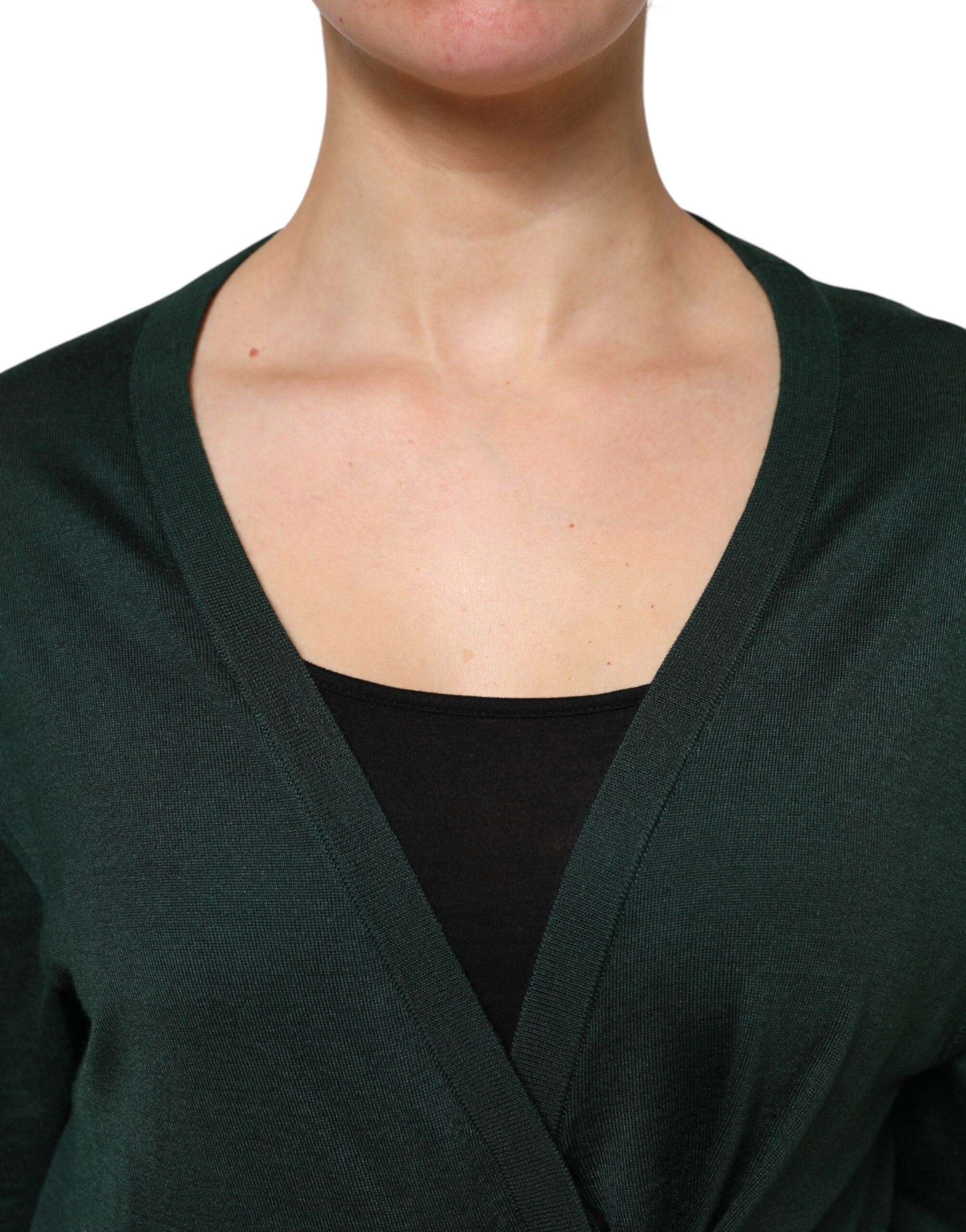 Dolce & Gabbana Dark Green Cashmere Silk Cardigan Sweater -   -  Dolce & Gabbana. Dolce & Gabbana Dark Green Cashmere Silk Cardigan Sweater -   -  Dolce & Gabbana.