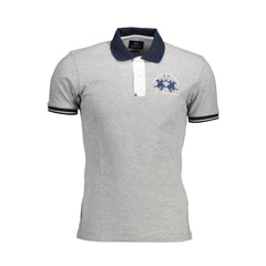 La Martina Gray Cotton Men Polo Shirt -   -  La Martina.