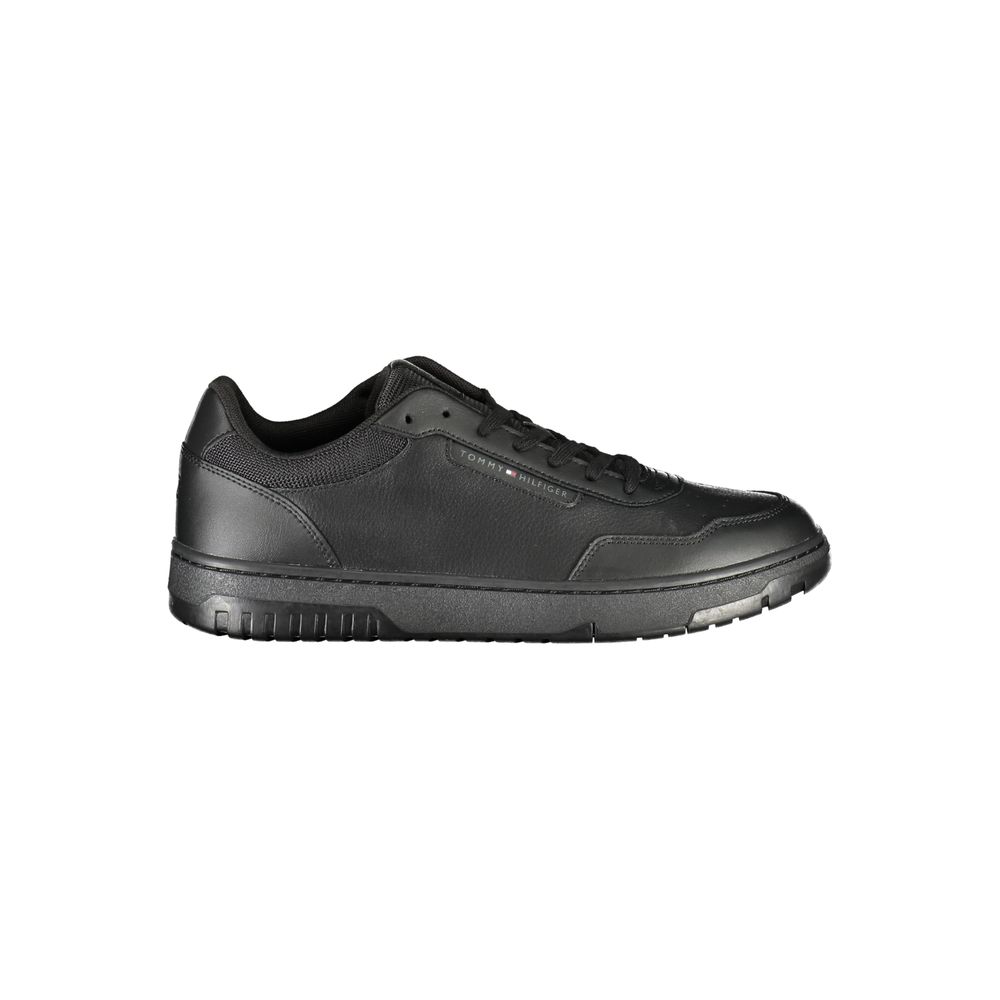 Tommy Hilfiger Black Leather Men Sneaker -   -  Tommy Hilfiger.