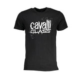 Cavalli Class Black Cotton T-Shirt -   -  Cavalli Class.