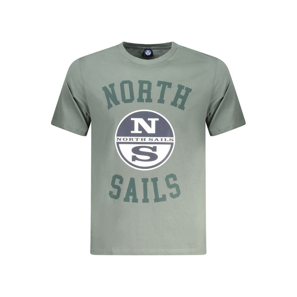 North Sails Green Cotton Men T-Shirt -   -  North Sails.