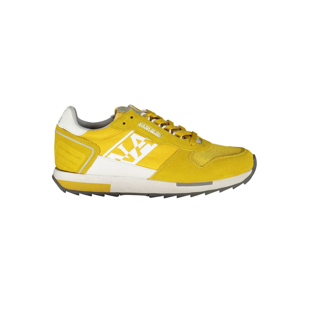 Napapijri Yellow Leather Men Sneaker -   -  Napapijri.