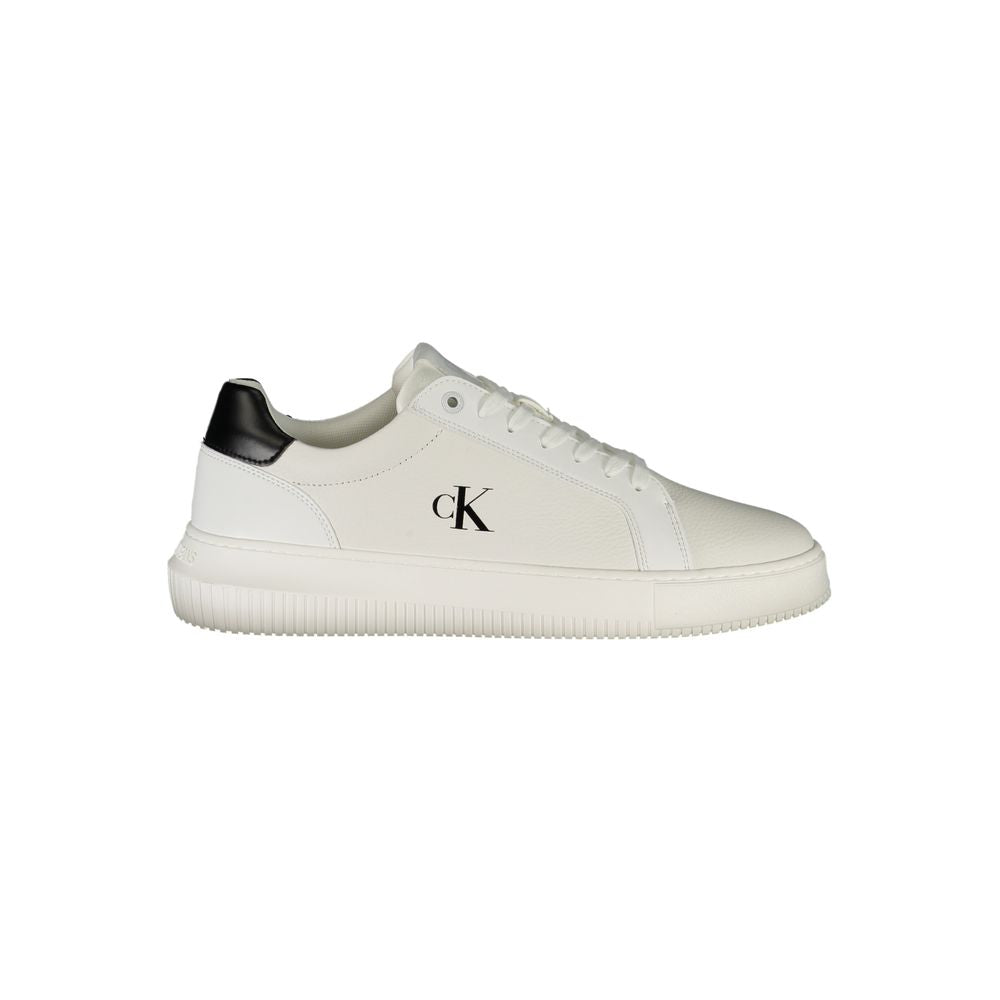 Calvin Klein White Leather Men Sneaker -   -  Calvin Klein.