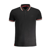 Cavalli Class Black Cotton Polo Shirt -   -  Cavalli Class.