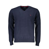 Harmont & Blaine V-Neck Embroidered Blue Sweater -   -  Harmont & Blaine.