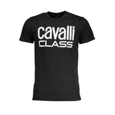 Cavalli Class Black Cotton T-Shirt -   -  Cavalli Class.