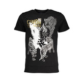 Cavalli Class Black Cotton T-Shirt -   -  Cavalli Class.