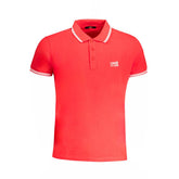 Cavalli Class Red Cotton Polo Shirt -   -  Cavalli Class.