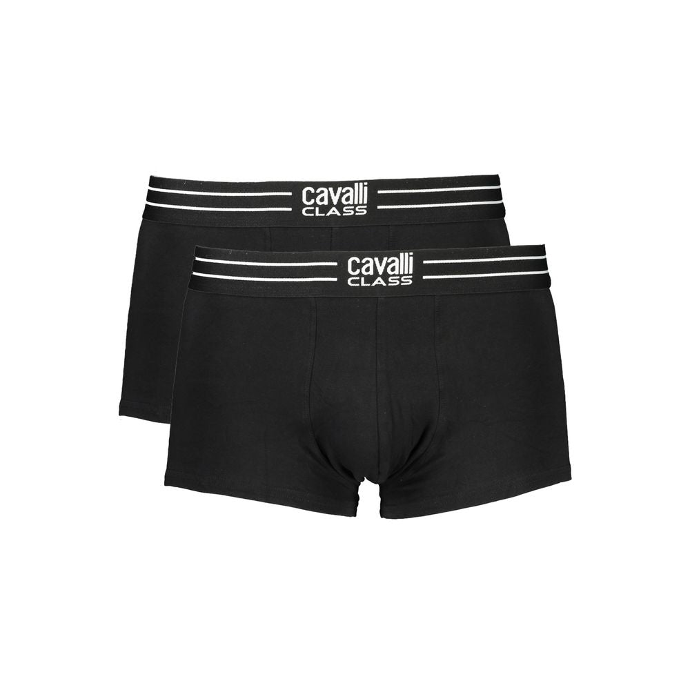 Cavalli Class Black Cotton Men Boxer - - Cavalli Class.
