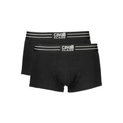 Cavalli Class Black Cotton Men Boxer - - Cavalli Class.