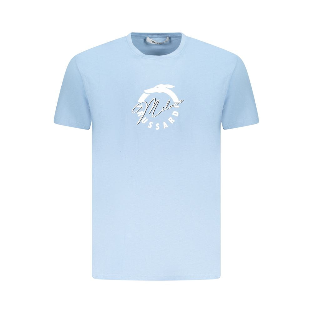 Trussardi Light Blue Cotton Men T-Shirt -   -  Trussardi.