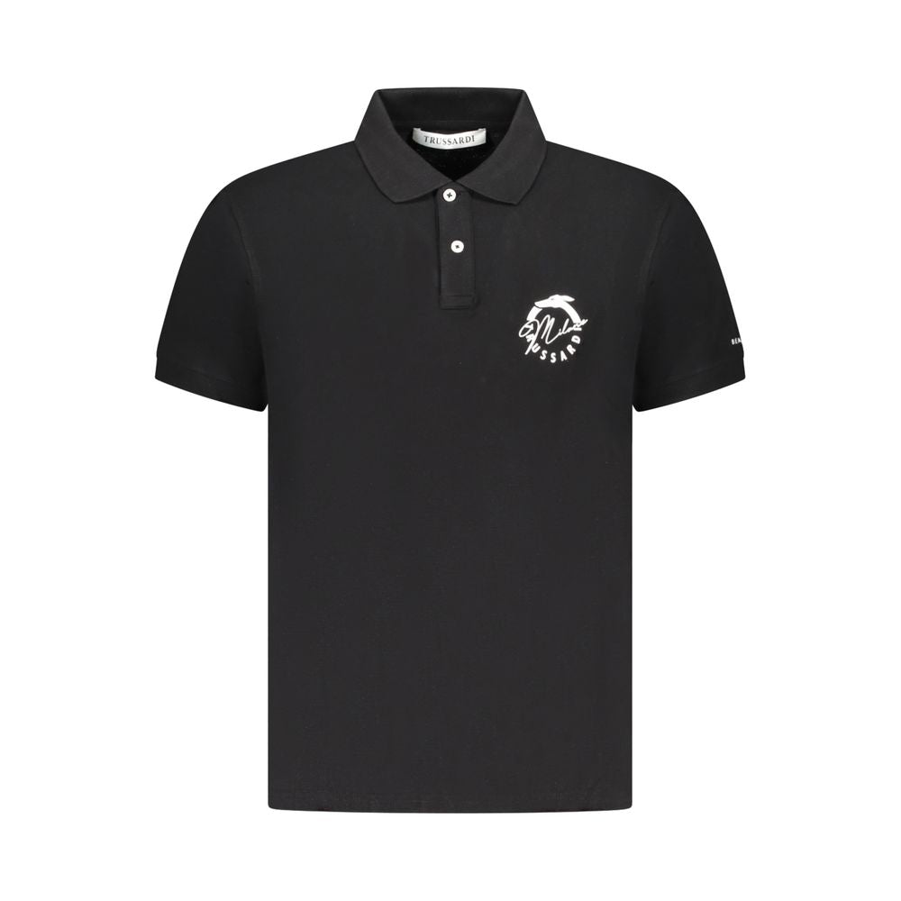 Trussardi Black Cotton Men Polo Shirt -   -  Trussardi.