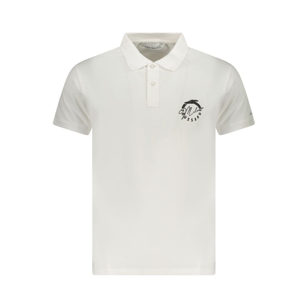 Trussardi White Cotton Men Polo Shirt -   -  Trussardi.