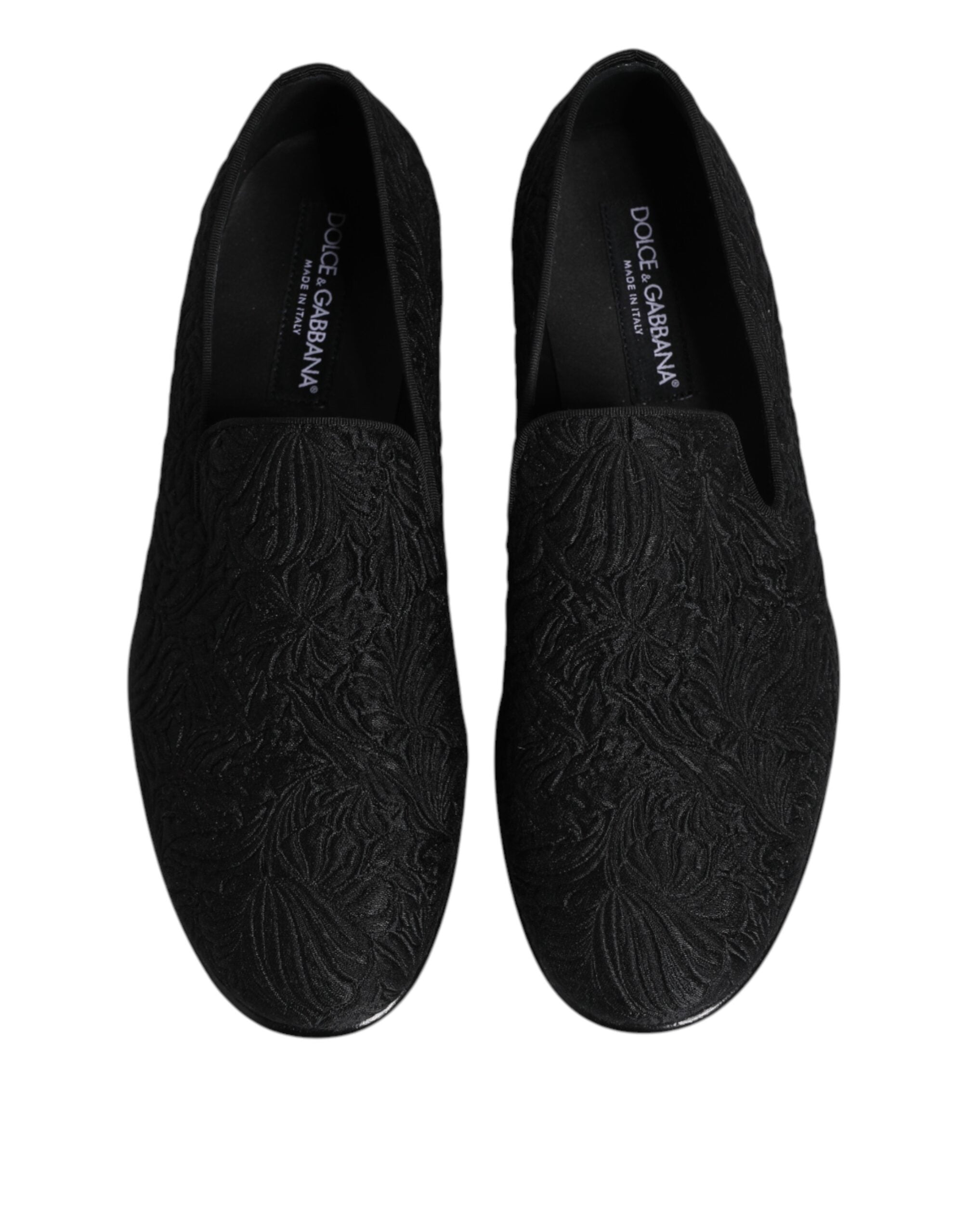 Dolce & Gabbana Black Jacquard Slip On Loafers Formal Shoes -   -  Dolce & Gabbana. Dolce & Gabbana Black Jacquard Slip On Loafers Formal Shoes -   -  Dolce & Gabbana.