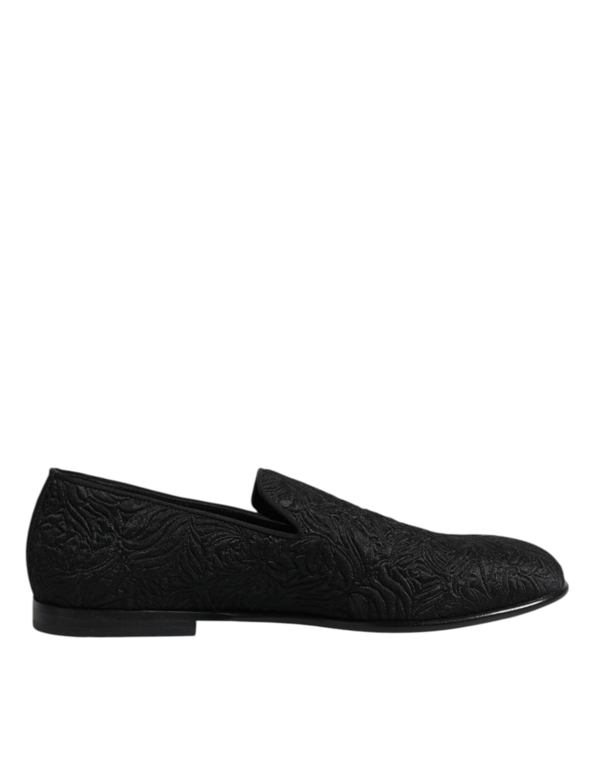 Dolce & Gabbana Black Jacquard Slip On Loafers Formal Shoes -   -  Dolce & Gabbana. Dolce & Gabbana Black Jacquard Slip On Loafers Formal Shoes -   -  Dolce & Gabbana.