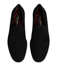 Dolce & Gabbana Black Suede Slip On Loafers Formal Shoes -   -  Dolce & Gabbana.
