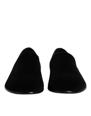 Dolce & Gabbana Black Velvet Slip On Loafers Formal Shoes -   -  Dolce & Gabbana.