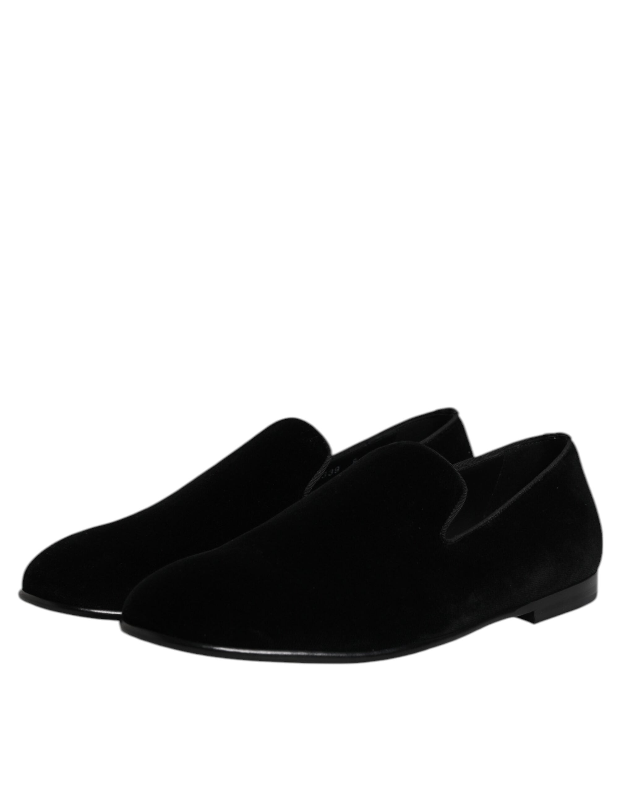 Dolce & Gabbana Black Velvet Slip On Loafers Formal Shoes -   -  Dolce & Gabbana. Dolce & Gabbana Black Velvet Slip On Loafers Formal Shoes -   -  Dolce & Gabbana.