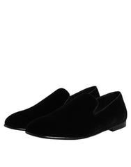 Dolce & Gabbana Black Velvet Slip On Loafers Formal Shoes -   -  Dolce & Gabbana.