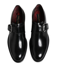 Dolce & Gabbana Black Leather Monk Strap Derby Formal Shoes -   -  Dolce & Gabbana.