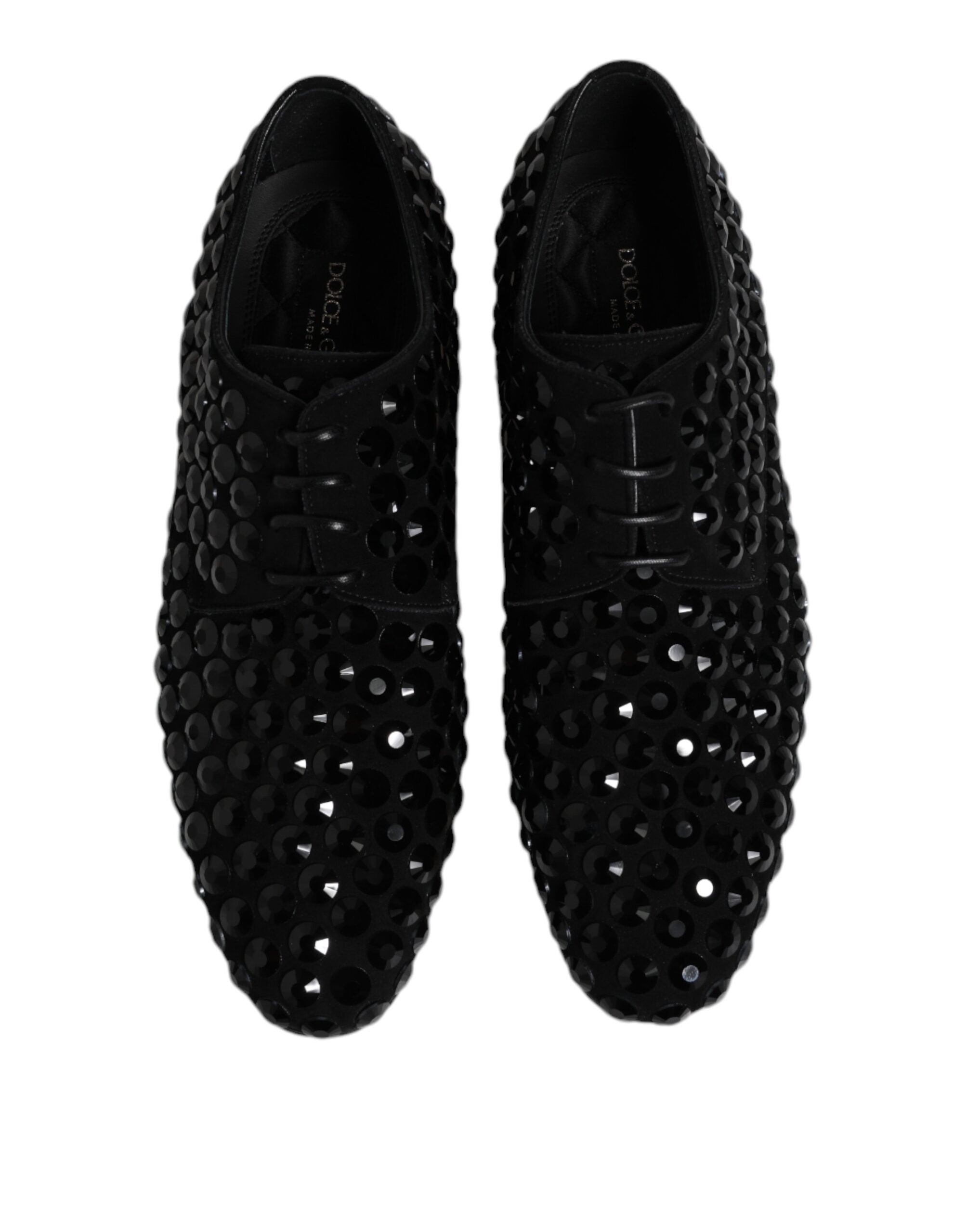 Dolce & Gabbana Black Suede Strass Derby Formal Shoes -   -  Dolce & Gabbana. Dolce & Gabbana Black Suede Strass Derby Formal Shoes -   -  Dolce & Gabbana.