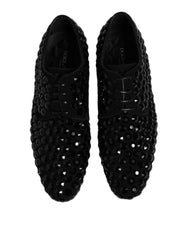 Dolce & Gabbana Black Suede Strass Derby Formal Shoes -   -  Dolce & Gabbana.