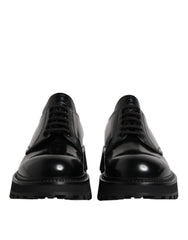 Dolce & Gabbana Black Leather Lace Up Derby Men Dress Shoes -   -  Dolce & Gabbana.