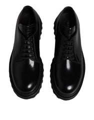 Dolce & Gabbana Black Leather Lace Up Derby Men Dress Shoes -   -  Dolce & Gabbana.