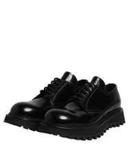 Dolce & Gabbana Black Leather Lace Up Derby Men Dress Shoes -   -  Dolce & Gabbana.