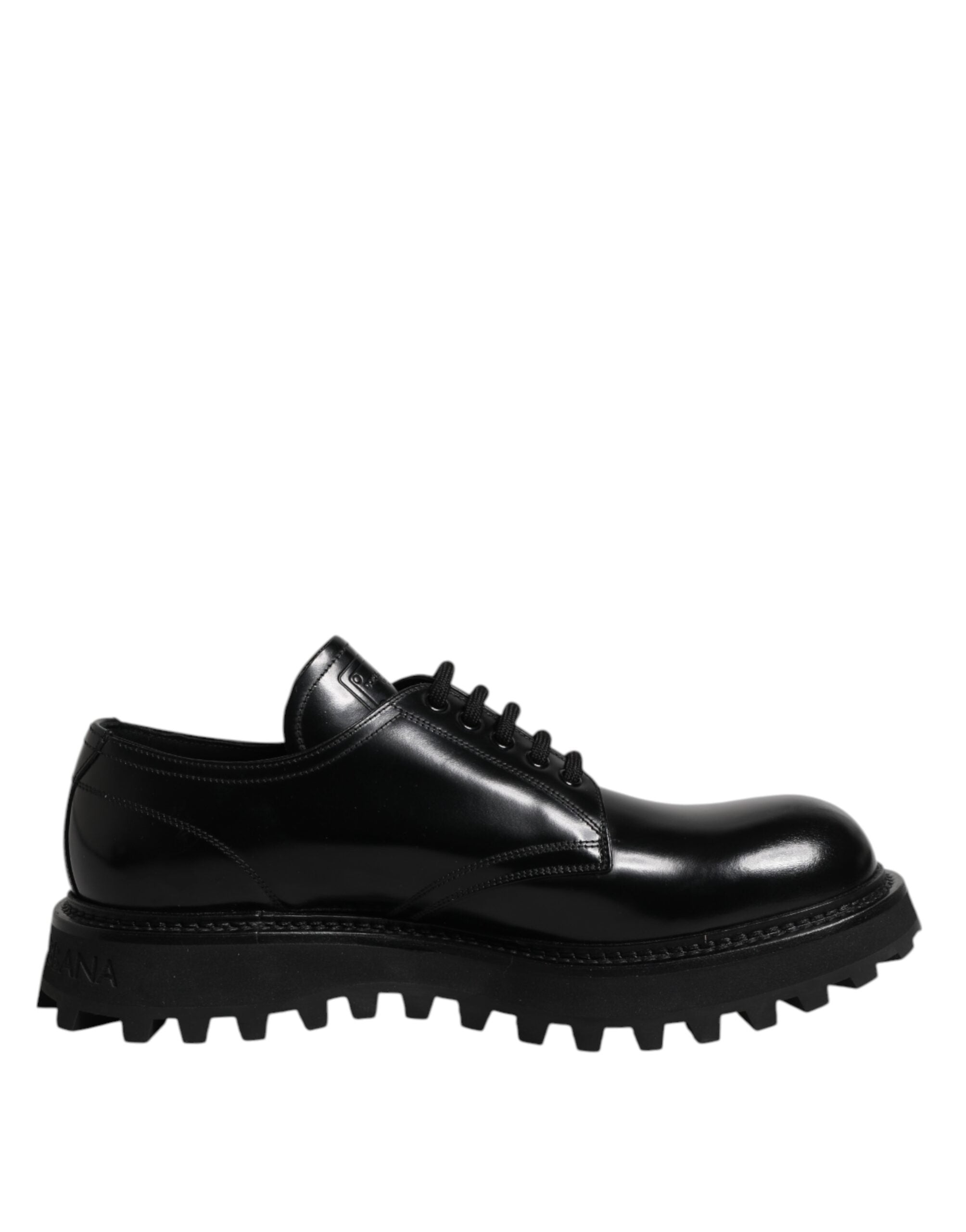 Dolce & Gabbana Black Leather Lace Up Derby Men Dress Shoes -   -  Dolce & Gabbana.