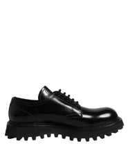 Dolce & Gabbana Black Leather Lace Up Derby Men Dress Shoes -   -  Dolce & Gabbana.