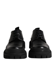 Dolce & Gabbana Black Leather Lace Up Derby Men Dress Shoes -   -  Dolce & Gabbana.