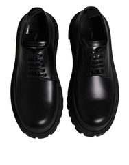 Dolce & Gabbana Black Leather Lace Up Derby Men Dress Shoes -   -  Dolce & Gabbana.