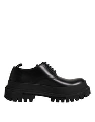 Dolce & Gabbana Black Leather Lace Up Derby Men Dress Shoes -   -  Dolce & Gabbana.