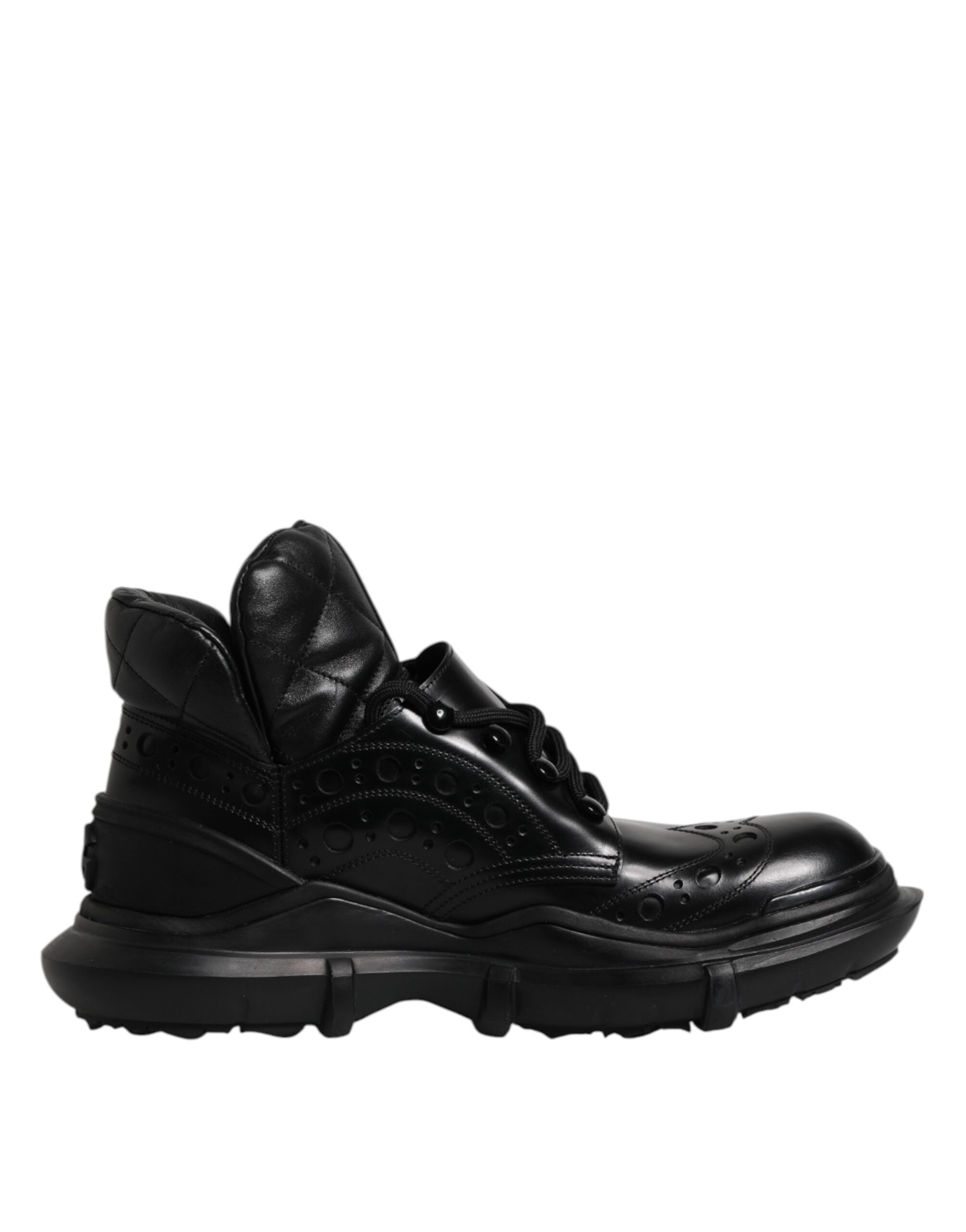 Dolce & Gabbana Black Leather Casual Mens Ankle Boots Shoes -   -  Dolce & Gabbana.