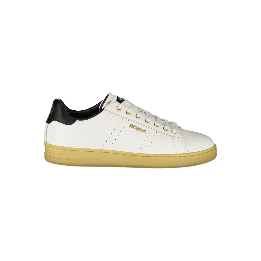 Blauer White Leather Men Sneaker -   -  Blauer.