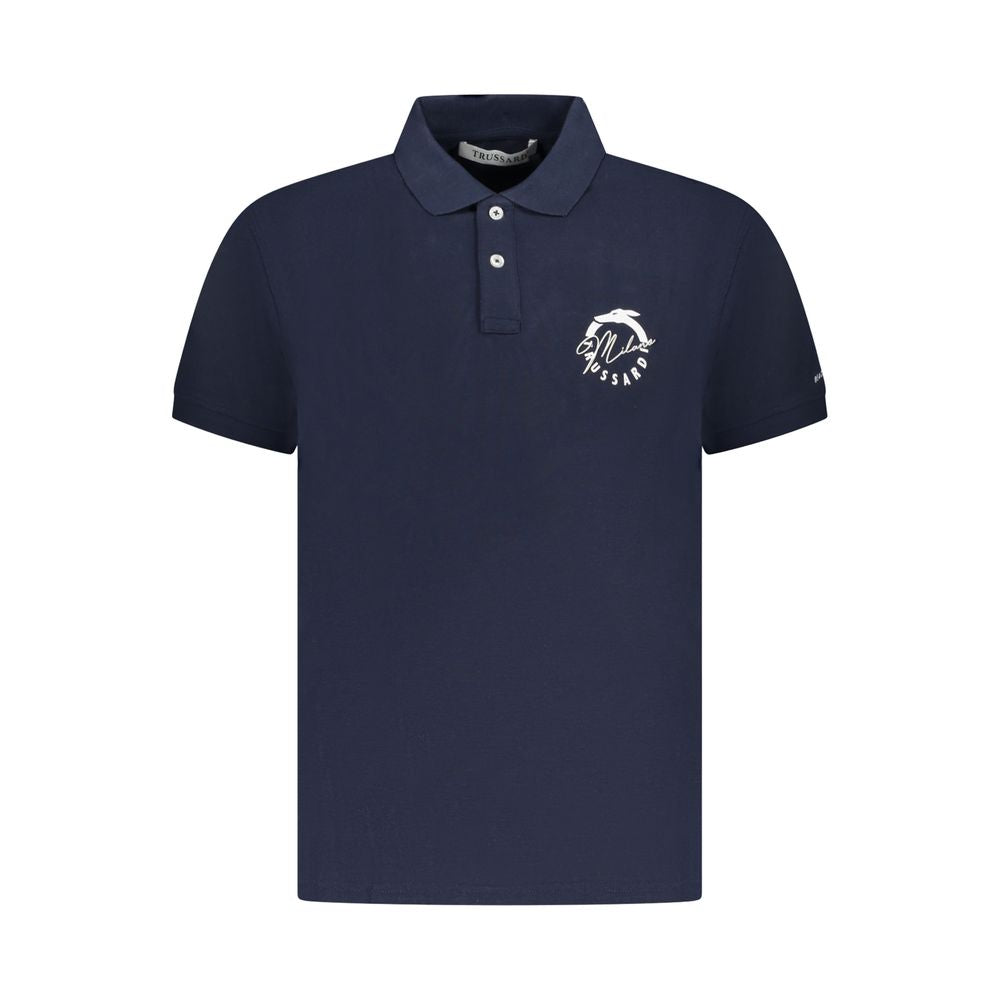 Trussardi Blue Cotton Men Polo Shirt -   -  Trussardi.